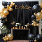 40ftx8ft Wrinkle Free Black Backdrop Curtains for Parties, 8 Panels 5×8ft Soft Silky Polyester Drapes for, alternate view 3