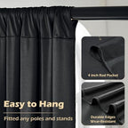 40ftx8ft Wrinkle Free Black Backdrop Curtains for Parties, 8 Panels 5×8ft Soft Silky Polyester Drapes for, alternate view 5