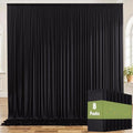 40ftx8ft Wrinkle Free Black Backdrop Curtains for Parties, 8 Panels 5x8ft Thick Polyester Photo Backdrop Drapes