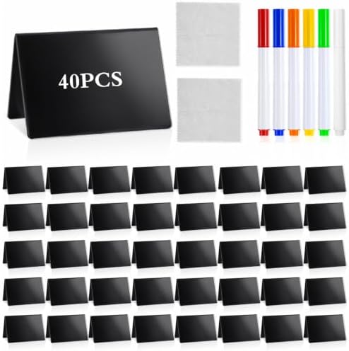 40Pack Food Labels Signs for Party Buffet 4"x3" Mini Chalkboard Signs for Food Buffet Catering Supplies