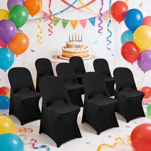 40PCS Spandex Folding Waterproof Chair Covers for Party, Black New in Black New, alternate view 2