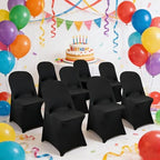 40PCS Spandex Folding Waterproof Chair Covers for Party, Black New in Black New, alternate view 2
