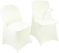 40PCS Spandex Folding Waterproof Chair Covers for Party, Ivory in Ivory
