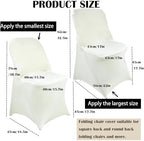 40PCS Spandex Folding Waterproof Chair Covers for Party, Ivory in Ivory, alternate view 3