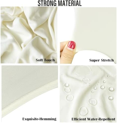 40PCS Spandex Folding Waterproof Chair Covers for Party, Ivory in Ivory, alternate view 4
