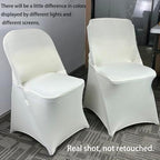 40PCS Spandex Folding Waterproof Chair Covers for Party, Ivory in Ivory, alternate view 5