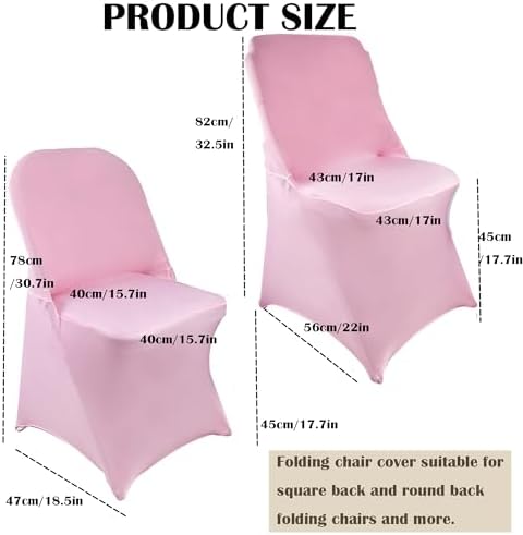 40PCS Spandex Folding Waterproof Chair Covers for Party, Pink in Pink, alternate view 3
