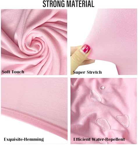 40PCS Spandex Folding Waterproof Chair Covers for Party, Pink in Pink, alternate view 4