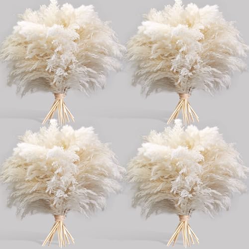 40PCS White Pampas Grass for Home Decor - Elegant Boho Decor - Premium Quality Pampas Grass Stems - Perfect for