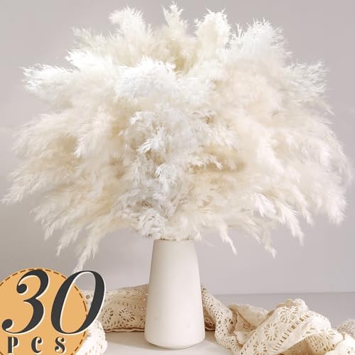 40PCS White Pampas Grass for Home Decor - Elegant Boho Decor - Premium Quality Pampas Grass Stems - Perfect for, alternate