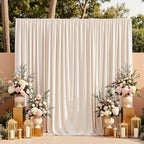 40x10 FT Wrinkle Free Ivory Backdrop Curtains for Wedding Parties, Soft Polyester Photo Backdrop Curtains with 4, alternate