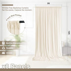 40x10 FT Wrinkle Free Ivory Backdrop Curtains for Wedding Parties, Soft Polyester Photo Backdrop Curtains with 4, alternate