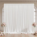 40x10 FT Wrinkle Free White Backdrop Curtains for Wedding Parties, Soft Polyester Photo Backdrop Curtains with 4
