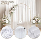 40x10 FT Wrinkle Free White Backdrop Curtains for Wedding Parties, Soft Polyester Photo Backdrop Curtains with 4, alternate