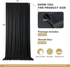 40x10ft Black Backdrop Curtains for Parties, 8 Panels 5x10ft Wrinkle-Free Polyester Background Curtains for, alternate view 5