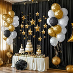 40x10FT Black Backdrop Curtains for Wedding Parties, Wrinkle Free Polyester Photography Backdrop Drapes for, alternate view 4