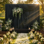 40x10FT Black Backdrop Curtains, Polyester Back Drop for Halloween in 40x10FT