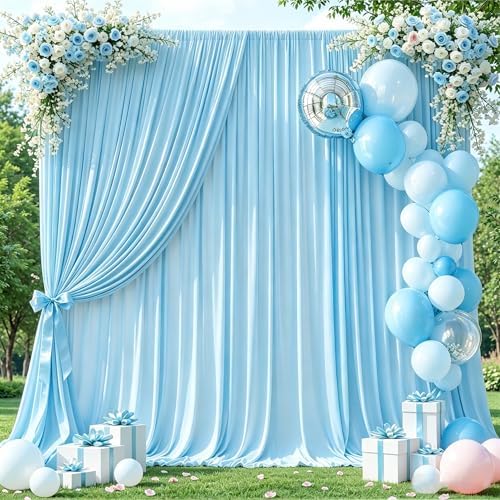 40x10ft Blue Backdrop Curtains for Wedding Parties Wrinkle Free Photo Backdrop Drapes for Photography Birthday