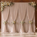 40x10ft Blush Nude Backdrop Curtain Panels for Parties - Wrinkle Free Polyester Photo Curtain Backdrop Wedding