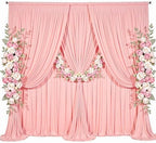 40x10ft Blush Pink Backdrop Curtain for Baby Shower Parties Pink Wrinkle Free Fabric Backdrop Curtain Wedding