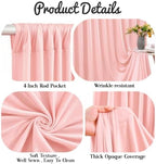 40x10ft Blush Pink Backdrop Curtain for Baby Shower Parties Pink Wrinkle Free Fabric Backdrop Curtain Wedding, alternate view