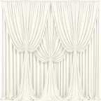 40x10FT Cream White Backdrop Curtains for Wedding Parties, Wrinkle Free Polyester Photography Backdrop Drapes