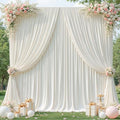 40x10ft Cream White Backdrop Curtains for Wedding Parties Wrinkle Free Photo Backdrop Drapes for Photography