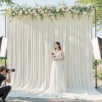 40x10ft Cream White Backdrop Curtains for Wedding Parties Wrinkle Free Photo Backdrop Drapes for Photography, alternate view