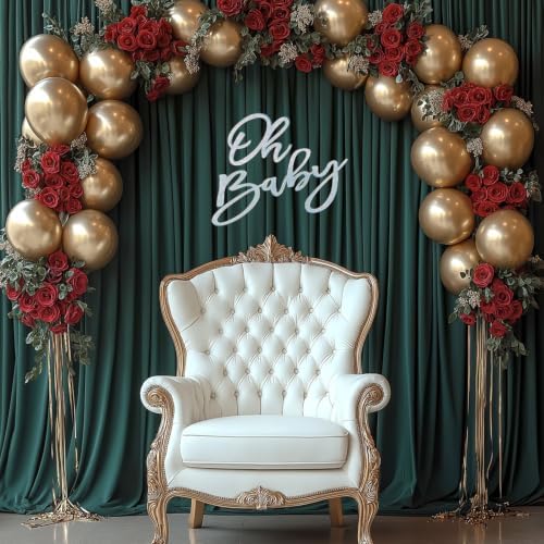 40x10FT Dark Green Backdrop Curtains for Wedding Parties, Wrinkle Free Photo Backdrop Curtains for Wedding, alternate view 6