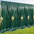 40x10ft Dark Green Glitter Backdrop Curtain for Parties, Wrinkle Free Satin Photo Backdrop Drapes 8 Panels