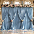 40x10ft Dusty Blue Backdrop Curtain Panels for Parties - Wrinkle Free Polyester Photo Curtain Backdrop Wedding