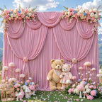 40x10ft Dusty Pink Backdrop Curtain for Baby Shower Parties Rose Pink Wrinkle Free Fabric Backdrop Curtain, alternate view 2