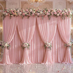 40x10ft Dusty Rose Backdrop Curtain Panels for Parties - Wrinkle Free Polyester Photo Curtain Backdrop Wedding