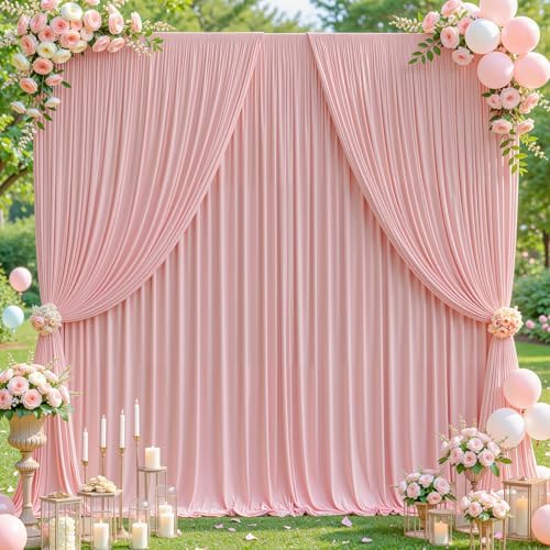 40x10ft Dusty Rose Backdrop Curtains for Wedding Parties Wrinkle Free Photo Backdrop Drapes for Photography