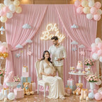40x10ft Dusty Rose Backdrop Curtains for Wedding Parties Wrinkle Free Photo Backdrop Drapes for Photography, alternate view 3