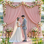 40x10ft Dusty Rose Backdrop Curtains for Wedding Parties Wrinkle Free Photo Backdrop Drapes for Photography, alternate view 4