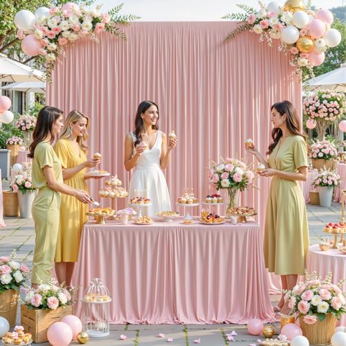 40x10ft Dusty Rose Backdrop Curtains for Wedding Parties Wrinkle Free Photo Backdrop Drapes for Photography, alternate view 7