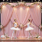 40x10FT Dusty Rose Backdrop Curtains for Wedding Parties, Wrinkle Free Polyester Photography Backdrop Drapes for, alternate