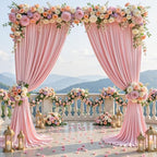 40x10FT Dusty Rose Backdrop Curtains for Wedding Parties, Wrinkle Free Polyester Photography Backdrop Drapes for, alternate