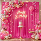 40x10ft Hot Pink Backdrop Curtains for Wedding Parties Wrinkle Free Photo Backdrop Drapes for Photography, alternate view 4