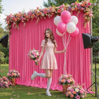 40x10ft Hot Pink Backdrop Curtains for Wedding Parties Wrinkle Free Photo Backdrop Drapes for Photography, alternate view 6