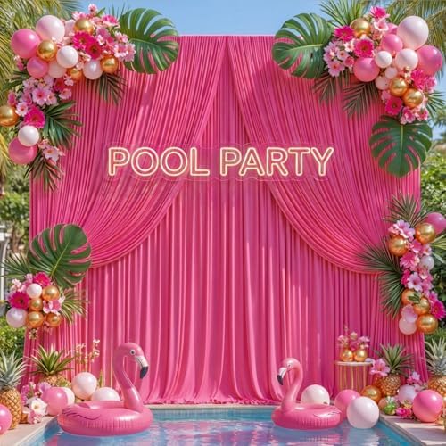 40x10ft Hot Pink Backdrop Curtains for Wedding Parties Wrinkle Free Photo Backdrop Drapes for Photography, alternate view 7