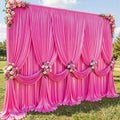 40x10ft Hot Pink Glitter Backdrop Curtain for Parties, Wrinkle Free Satin Photo Backdrop Drapes 8 Panels 5x10FT