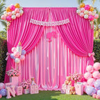 40x10ft Hot Pink Glitter Backdrop Curtain for Parties, Wrinkle Free Satin Photo Backdrop Drapes 8 Panels 5x10FT, alternate