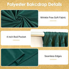 40x10ft Hunter Green Backdrop Curtains for Wedding Parties Wrinkle Free Photo Backdrop Drapes for Photography, alternate view