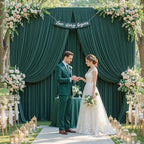 40x10ft Hunter Green Backdrop Curtains for Wedding Parties Wrinkle Free Photo Backdrop Drapes for Photography, alternate view