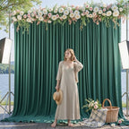 40x10ft Hunter Green Backdrop Curtains for Wedding Parties Wrinkle Free Photo Backdrop Drapes for Photography, alternate view