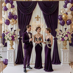 40x10ft Ivory Backdrop Curtains for Parties, 8 Panels 5x10ft Wrinkle-Free Polyester Background Curtains for, alternate view 2