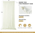 40x10ft Ivory Backdrop Curtains for Parties, 8 Panels 5x10ft Wrinkle-Free Polyester Background Curtains for, alternate view 4