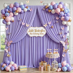 40x10ft Lavender Backdrop Curtain Panels for Parties - Wrinkle Free Polyester Photo Curtain Backdrop Wedding, alternate view